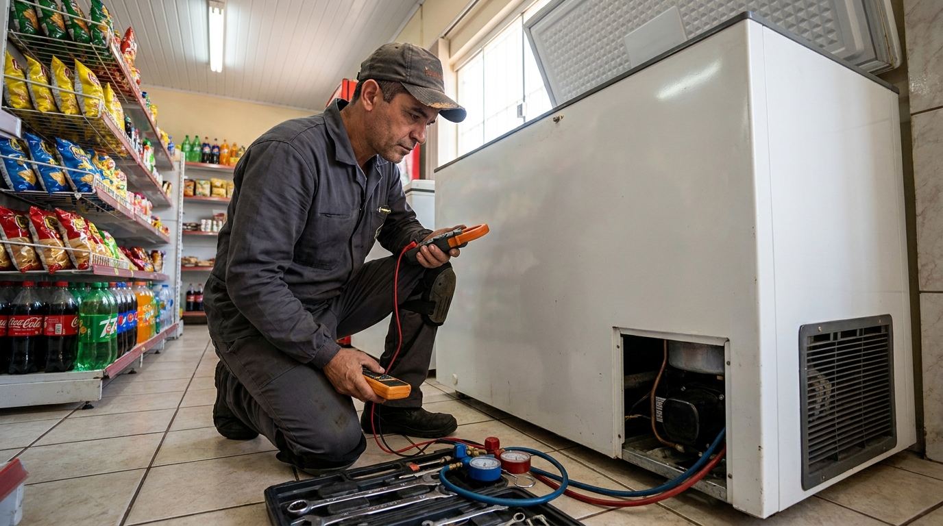 Reparo na placa eletrônica do freezer na Zona Leste de São Paulo‑SP